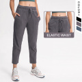 NOVA PENTES DE YOGA Nona calça feminina com cordão e bolsos de calça esportiva mulher capri tecido febral causal essencial calça de moletom